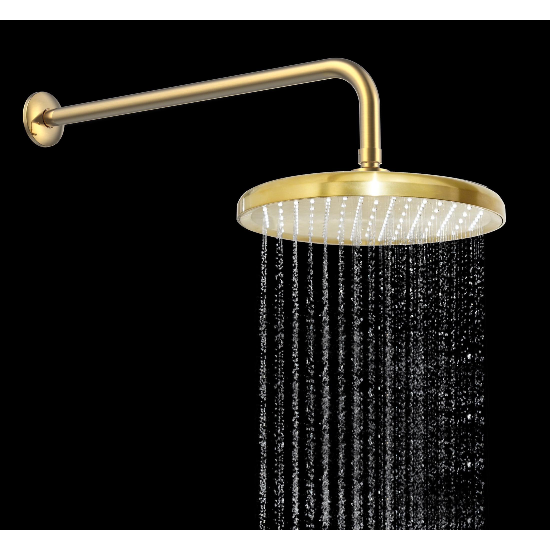 Kingston Brass KX140P7 Slenderain 10" Round Rainfall Shower Head, Brushed Brass