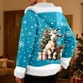 thumbnail image 2 of KHONTS Christmas Graphic Printed Costume for Men Furry Costume Xmas Oversized Cosplay Fleece Lined Outfits Sky Blue M, 2 of 6