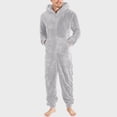 thumbnail image 1 of Pijama de una pieza con capucha y cremallera para hombre de Augper, cálido y polar, suave, para adultos, para invierno, 1 of 7