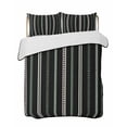 thumbnail image 2 of Black Green White Twin Size Down Alternative Comforter, Lightweight Comforter Quilt Bedding Set with Pillow Shams Boho Vintage Abstract Striped Lines All Seasons Bed Comforter Duvet Insert 68"x86", 2 of 7