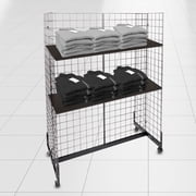 SSWBasics Black Grid Gondola Unit - Includes Base and Casters - Grid Unit 48L x 66H x