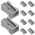 thumbnail image 3 of MasteelfCA 10PCS Dual Pencil Sharpener Pocket Aluminium Alloy Metal 1-Hole Steel Rectangular Small Sharpeners (Silver), 3 of 8