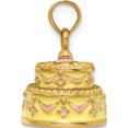 thumbnail image 2 of 14K Yellow Gold 3-D Happy Anniversary Cake With Frosting Charm (20 X 12.57) Made In United States k6872, 2 of 5