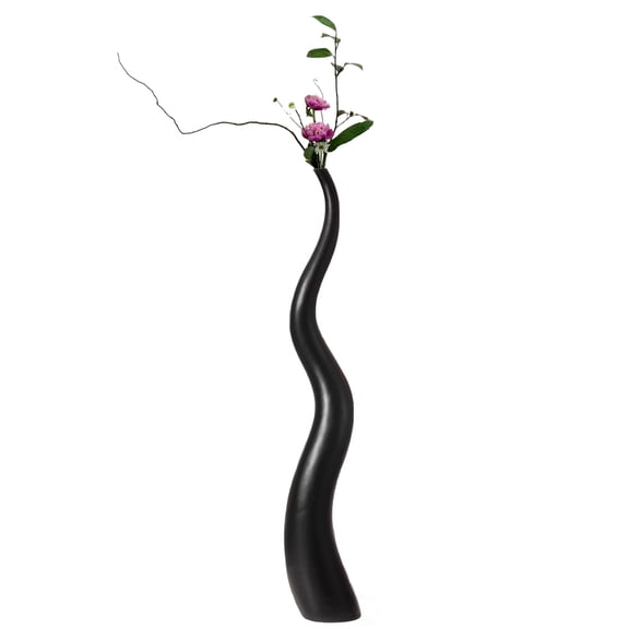 Uniquewise 62" Tall Animal Horn Shape Floor Vase: Elegant Ceramic Black Accent for Entryway, Dining, or Living Room Decor - Distinctive Antler Design, Adding Nature-Inspired Charm to Your Home