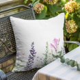 thumbnail image 5 of Spring Lavender Throw Pillow Cover Idyllic Watercolor Purple Flowers Cotton Linen Cushion Cover Throw Pillow Case with Invisible Zipper for Couch Sofa Bed Chair Car 26x26 Inch, 5 of 9