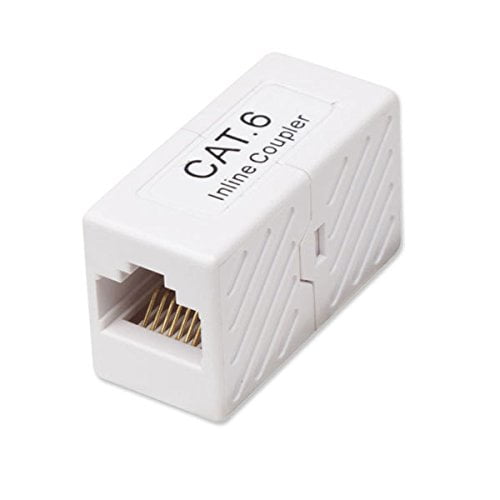 Cat6 In Line Coupler White (310040Wh), Joins two Cat 6 RJ45 cords By