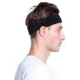 thumbnail image 4 of Paquete de 3 bandas para el sudor, diadema deportiva para hombres y mujeres, banda para el sudor de tela de rizo de algodón atlético que absorbe la humedad para tenis, baloncesto, correr, gimnasio,, 4 of 5
