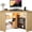 Natural, variant on Corner Desk with Charging Station & LED Light, Triangle Corner Desk with CPU Stand & Storage Shelves, Gaming Computer Desk for Home Office
