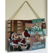 Disney Parks Mickey Minnie and Pluto Christmas Holiday Light Up Tapestry New Tag