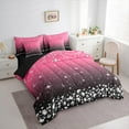 thumbnail image 3 of Feelyou Fashion Pink Diamond Twin Bedding Sets 7-Piece, Bling Stars Print Bedding Comforter Set, Teens Kids Women Girls Reversible Sheet Sets, Breathable Home Decor, 3 of 8