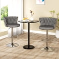 thumbnail image 2 of Lamerge Velvet Bar Stool Set of 4, Counter Height Barstools Adjustable Kitchen Island Chairs, Swivel Bar Stools Upholstered Bar Chairs Counter Stool Armless Chairs with Back & Footrest, Grey, 2 of 7
