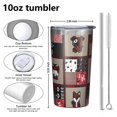 thumbnail image 4 of Red Plaid Dog Jigsaw Puzzle 10oz Tumblers Stainless Steel Tumbler with Lid and Straw,Vacuum Insulated Double Wall Travel Tumbler Cups with Cleaning Brush for Coffee, Tea, 4 of 4