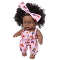 thumbnail image 3 of Vinilo Toy HUOGUO para bebés africanos negros de 20 cm con pelo rizado, 3 of 5