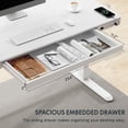thumbnail image 3 of FLEXISPOT 55" W Home Office Height Adjustable Standing Desk White Chipboard Top with USB Charge Ports, Drawer, 3 of 7