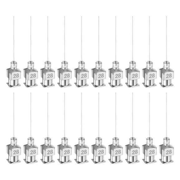 Uxcell 20pcs 28G Stainless Steel Dispensing Needles, 1" Glue Needle Tube Blunt Tip