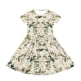 thumbnail image 3 of CCRFTGI Dresses for Children Girls Size 10-12 Casual Short Sleeve 2026 Summer A Line Swing Skater Dress Cute Floral Print Dresses Party Girls Clothes Fashion Mint Green 3-4 Years, 3 of 5