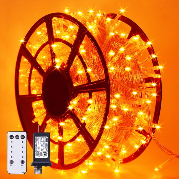 Luces LED de Acción de Gracias JMEXSUSS 600 naranja para exteriores