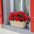 thumbnail image 6 of QuanTara 13in Artificial Flower Bouquet Red, Fake Flowers Home Decor, Realistic Plastic Greenery Arrangement for Vase, Wedding, Party, Indoor Decoration, 6 of 8