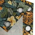 thumbnail image 4 of Ambesonne Jungle Boho Grommet Curtain, Tiger and Flora Patter, 50"x72", Peacock Green Apricot, 4 of 5