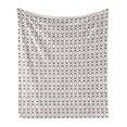 thumbnail image 1 of Geometric Soft Flannel Fleece Throw Blanket, Modern Contemporary Image Shapes Artwork Half Round Circles, Cozy Plush for Indoor and Outdoor Use, 60" x 80", Charcoal Grey Pearl, by Ambesonne, 1 of 6
