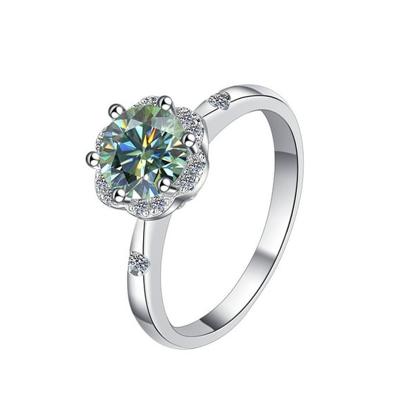 1 Carat Moissanite Wedding Ring for Women Engagement Rings for Women Diamond 18K White Gold Plated 925 Sterling Silver Moissanite Diamond Promise Rings Womens Diamond Ring