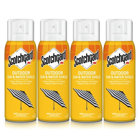 Scotchgard Outdoor Water & Sun Shield Fabric Spray, Water Repellent Spray for Spring and Summer Outdoor Gear and Patio Furniture, Fabric Spray for Outdoor Items, 10.5 Oz, 4 Count