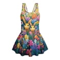 thumbnail image 7 of FOR U DESIGNS Girls' Sleeveless One-Piece Swimsuit Quick Dry Tank Bathing Suit Swimwear with Short Bathing Easter Gifts Suit for Kids, Rabbit Easter Egg Tulip, 7 of 7