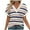 Pink, variant on Jalioing Striped T Shirt Women's V Neck Casual Short Sleeve Dropped Shoulder Tees Tops Summer Fashion Loose Shirts