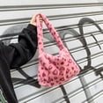 thumbnail image 4 of Plush Underarm Bag Ladies Fluffy Shoulder Bag-pink, 4 of 5