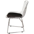 thumbnail image 4 of MLF Harry Bertoia Wire Side Chair (Set of 4). Chromed Wire Frame with Plastic Feet & PU Leather Cushion, 4 of 6
