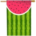 thumbnail image 2 of Watermelon Garden Flag 28x40 Inch Summer Fruit With Black Seeds Red Slice Polka Dot Green Striped Skin House Lawn Flag Double Sided Banners for Home Outdoor Decoration, 2 of 8
