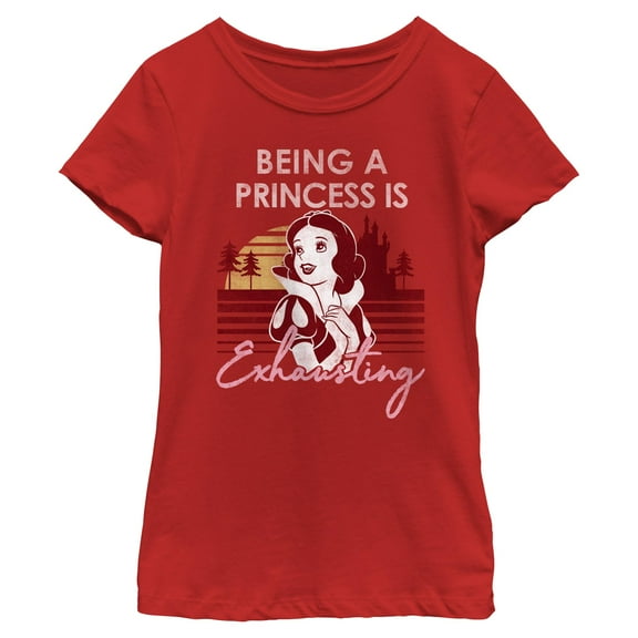 Girls Snow White and the Seven Dwarfs Retro Being a Princess Is Exhausting T Shirt