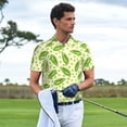 thumbnail image 3 of Honeii Green Peas Print Polo Shirt, A Classic Short-Sleeved, Button-Down Golf Shirt for Men,Mens Polo Shirts Short Sleeve-Small, 3 of 6