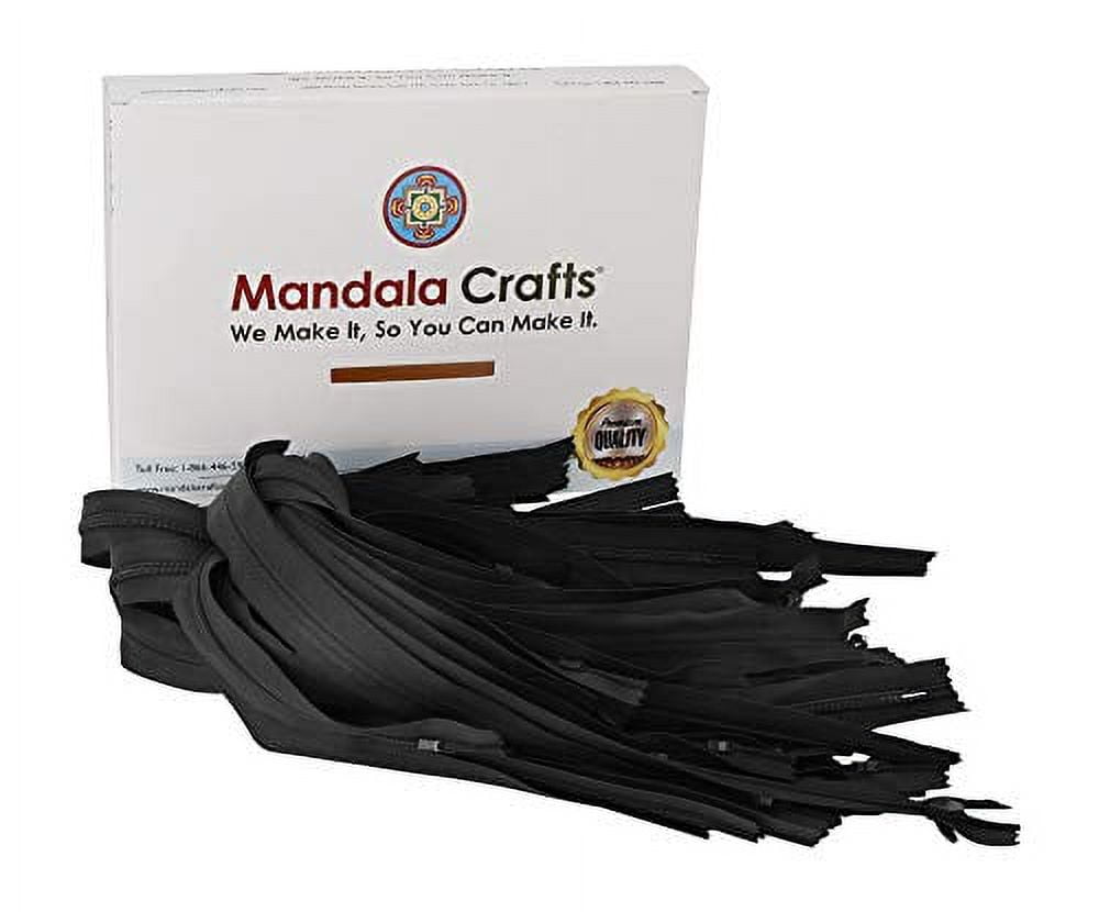 Mandala Crafts 2 PCs 26 Inch Black Waterproof Zipper for Sewing Raincoat  Ski Suit Clothing Outdoor Bag - Size 5 PVC Zipper #5 Separating Water