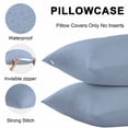 thumbnail image 5 of Lumbar Pillow Covers 20x12 Inch Set of 2, Pure Light Blue Waterproof Outdoor Pillow Covers, Simple Solid Color Decorative Cushion Pillowcases for Couch, Sofa, Bed, Garden, Patio, 5 of 9