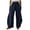 Dark Blue, variant on LLYwey Workout Pants Women Fashion Women Loose Solid Cotton Linen Big Pockets Casual Wide Leg Pants Female Stretch Pants Long Pant Style H2999 Blue M
