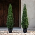 thumbnail image 6 of DR.Planzen Artificial Cedar Tree 2 Pack 5 ft Artificial Cedar Topiary Trees for Outdoors Potted Fake Cypress Trees Faux Evergreen Plants for Home Porch Decor Set of 2, 6 of 7