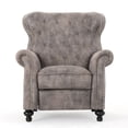 thumbnail image 2 of Accented Push Back Recliner Chair with Rolled Arms (Brown Gray), for Cocooning Comfort, 2 of 9