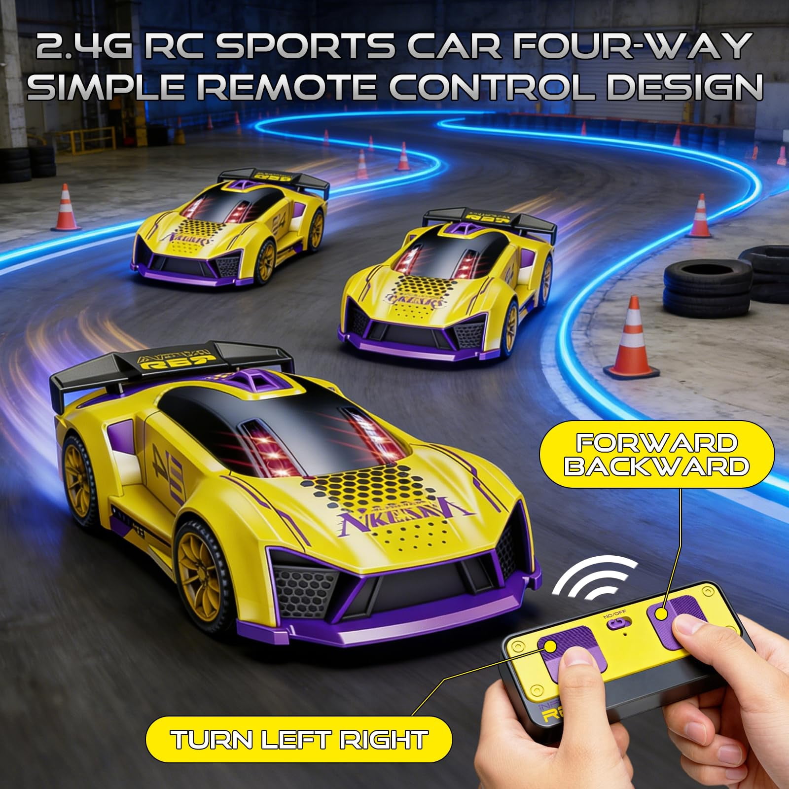 3 IN 1 Remote Control Car for Kids,2.4GHz RC Stunt Car Toys with Flip Effects,Racing and Drifting,Family-Friendly,Gift for Boys Girls,Yellow