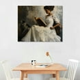 thumbnail image 3 of JEUXUS  Vintage Female Portrait Reading A Book Poster, Famous  Canvas Wall Art, Antique African American Wall Art, Retro Black Girl Pictures Wall Decor for Bedroom  20x16in, 3 of 5