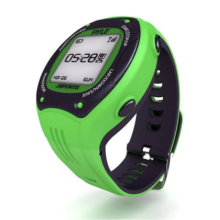 Pyle Sports Multi-Function LED Sports Training Watch with GPS Navigation with ANT+ and E-compass (Green Color)