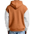 thumbnail image 5 of Men's Versatile Daily Quarter-Zip Hooded Waffle Knit Sweatshirt, Thickened Fleece Texture Pullover, Fall Spring Casual Wear,Orange,4XL, 5 of 5