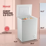 Chest Freezer Small Deep Freezers WANAI Mini Top Door Freezer Storage Basket 7 Temp Control White