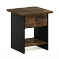 thumbnail image 2 of Furinno Dario End Table/ Night Stand Storage Shelf with Bin Drawer, Amber Pine/Black, 2 of 7