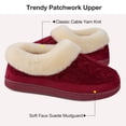 thumbnail image 5 of VeraCosy Women's Cozy Cable Knit Memory Foam House Shoes Slipper with Fuzzy Plush Collar,Wind Red,10 US, 5 of 6