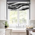 thumbnail image 2 of nqOlkjepod Black Waves Farmhouse Short Window Curtain Valances, Ombre Sea Ripples Shabby Beach Rod Pocket Kitchen Valances for Living Room Bedroom Bathroom Cafe, 1 Panel - 42" x 12", 2 of 8