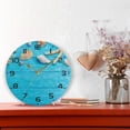 thumbnail image 6 of GZHJMY Summer Wooden Planks Wall Clock, 10" Silent Non Ticking Round Clock, Oil Painting Easy to Read Clock for Living Room Bedroom Bathroom Home Decor Holiday Gifts, 6 of 7