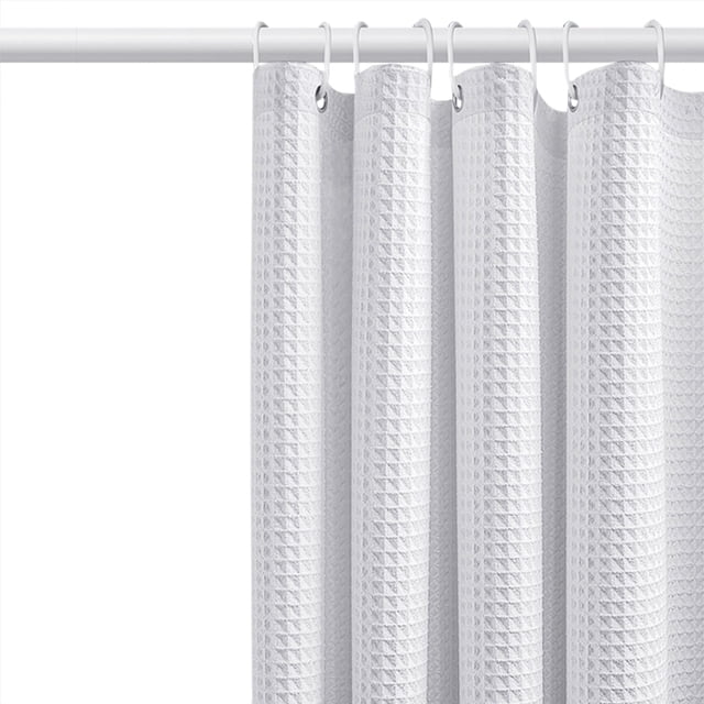 Rideau de Douche Gaufré, Rideau de Douche à Tissage Gaufré, Rideau de Douche en Tissu à Texture Gaufrée Robuste, Rideaux de Douche de Qualité Hôtelière pour Salle de Bain, 72 x 72 Pouces