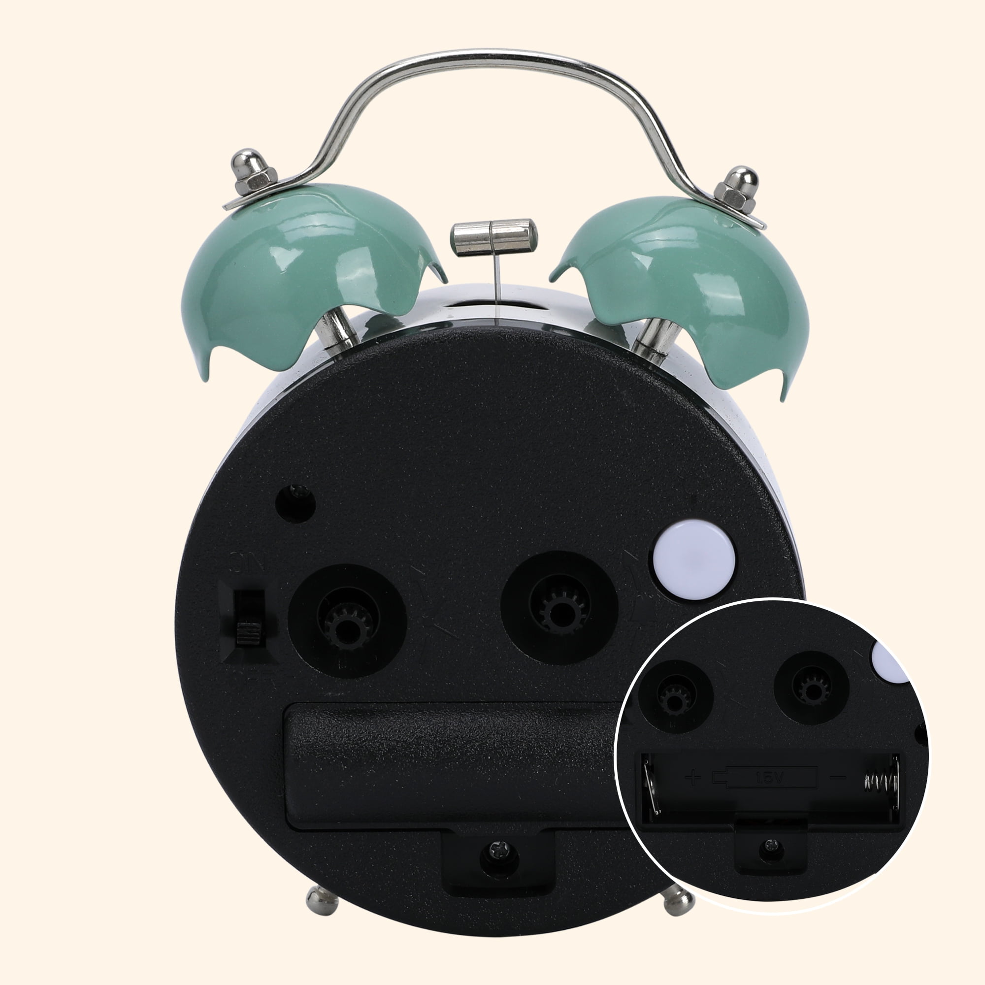Unique Bargains Compact Size Silent Mechanical Alarm Clock Blue 3.3"L x 2.0"W x 5.1"H