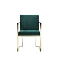 thumbnail image 2 of Benjara Boly 24" Dining Armchair- Cushioned Green Velvet Seat- Gold Cantilever, 2 of 6